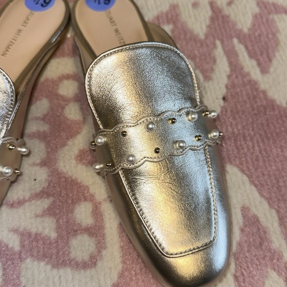 BRAND NEW STUART‎ WEITZMAN EMBELLISHED METALLIC MULE SIZE 6 1/2 - Picture 3 of 9